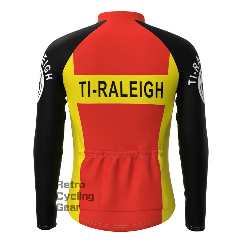 TI-Raleigh Red-Yellow Retro Long Sleeve Cycling Kit